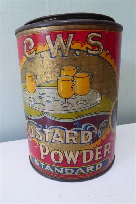 Rare Vintage Early 20th Century Cws Custard Powder Drum Tin Ebay