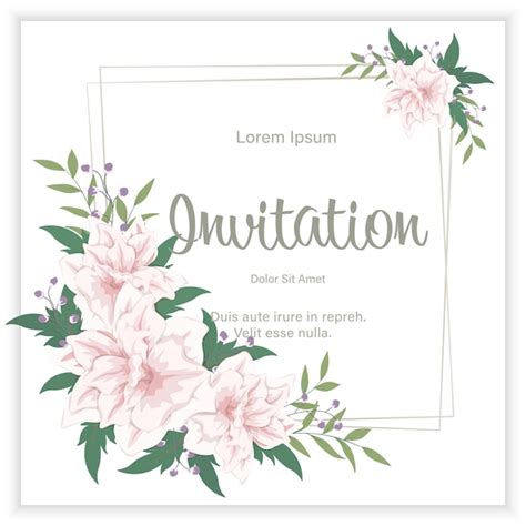 Invitación de boda floral elegante invitar diseño de tarjetas marco