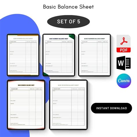 Basic Balance Sheet Template PDF, Word [Editable]