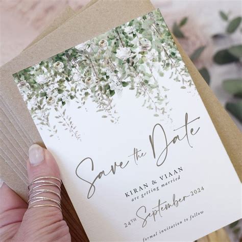 Whimsical Windsor A6 Save The Date Cards Foliage Wedding Save The