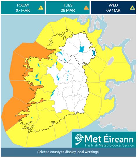 Met Éireann On Twitter ⚠️status Yellow Wind And Rain Warning Issued