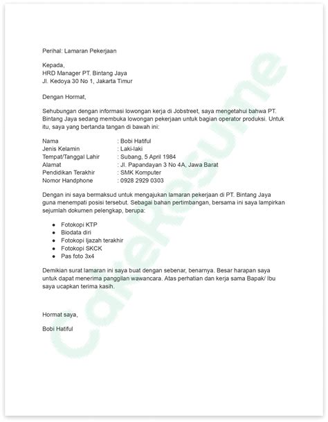 Contoh Penulisan Surat Lamaran Pekerjaan Contoh Surat Resmi