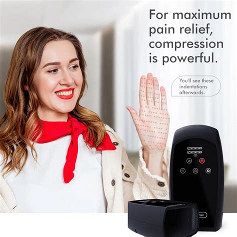 Compression Heat Vibration Hand Palm Finger Massager Provides Relief For Carpal Tunnelarthritis