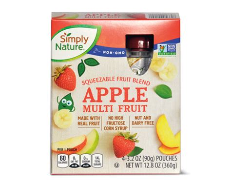 Apple Multi Fruit Squeezies Simply Nature ALDI US