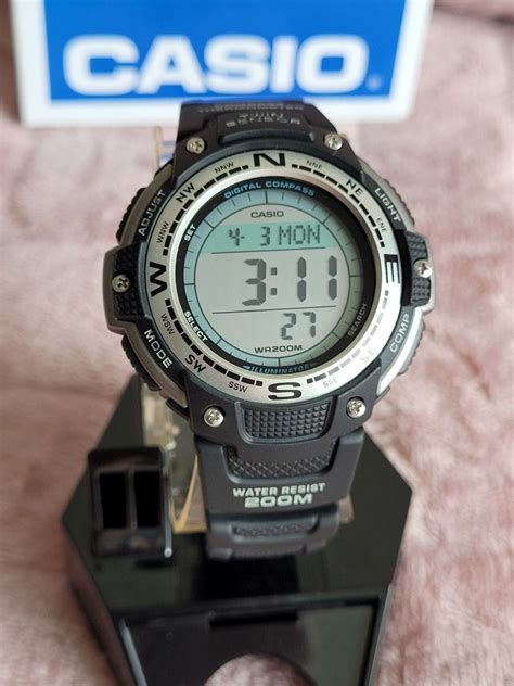 Casio Twin Sensor Compass Thermometer SGW 100 Black Men S Fashion