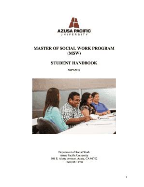 Fillable Online Master Of Social Work Program Msw Student Fax Email