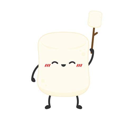 Marshmallow Cartoon Marshmallow Character Design Marshmallow Vector