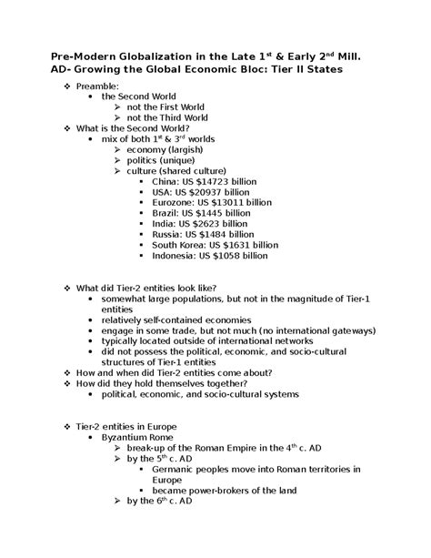 World History Chapter 15 - Pre-Modern Globalization in the Late 1st