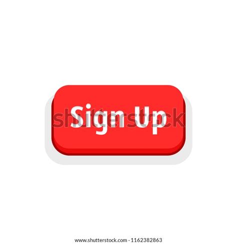 Red Sign Button Isolated On White Stock Vector Royalty Free