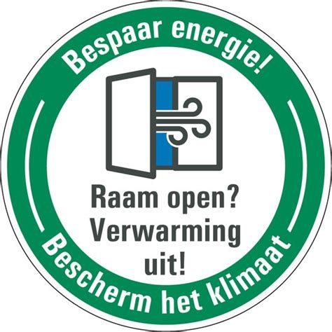 Energie Besparen Sticker Verwarming Uit Mm Bol