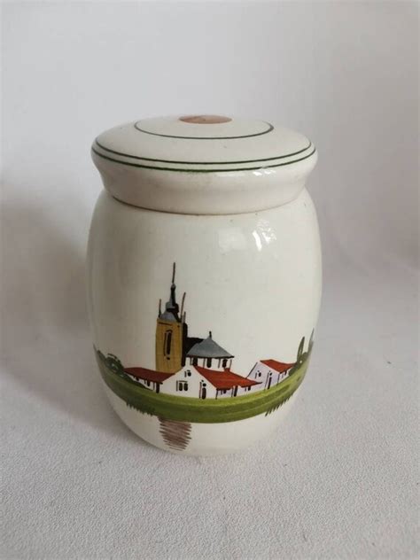 Antique Faience Ginger Jar With Village View And Fisherman Etsy