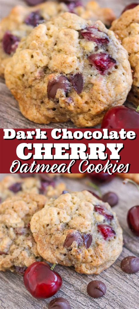 Dark Chocolate Cherry Oatmeal Cookies Recipe