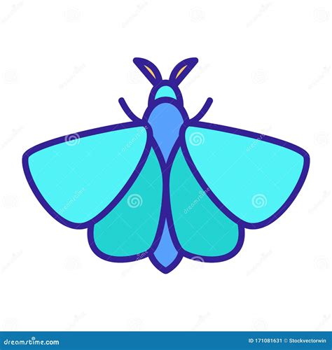 Moth Icon Vector Isolated Contour Symbol Illustration Stock Vector