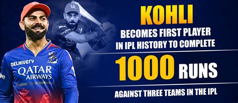 Kohli Becomes First Player In Ipl History To Complete 1000 Runs Against