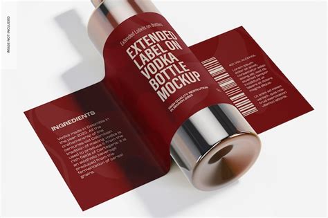 Premium Psd Extended Label On Vodka Bottle Mockup Close Up