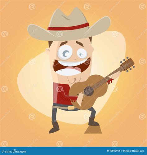 Funny Cartoon Country Singer Stock Vector Illustration Of Star