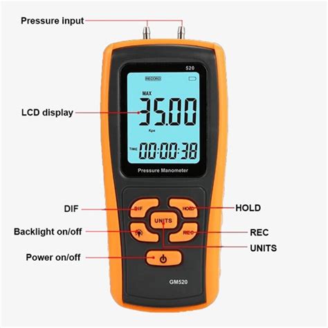 Digital Differential Pressure Manometer Kpa Sisco