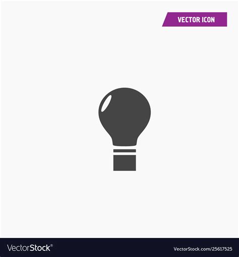Flat black bulb icon without light Royalty Free Vector Image