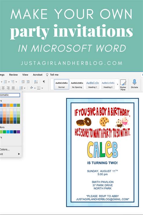 How To Make Your Own Party Invitations In Microsoft Word