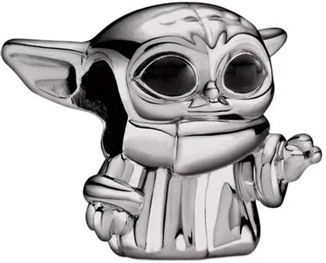 Charm Grogu Baby Yoda O Mandalorian Black Edition Plata Meses Sin