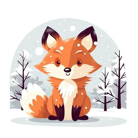 Premium AI Image | cute fox illustration