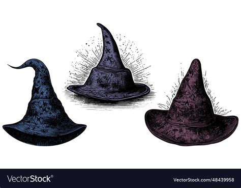 Witch hats set Royalty Free Vector Image - VectorStock