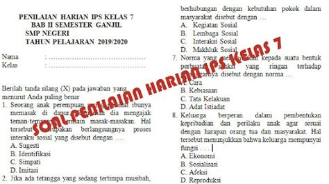 Soal Penilaian Harian Ips Kelas Bab Mate Brain Kuempasi