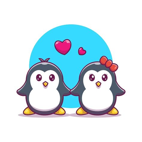 Par de pingüino enamorarse icono pingüino y amor icono animal blanco