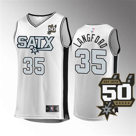 San Antonio Spurs 35 Romeo Langford Fast Break Men Jersey 2022 23 50th