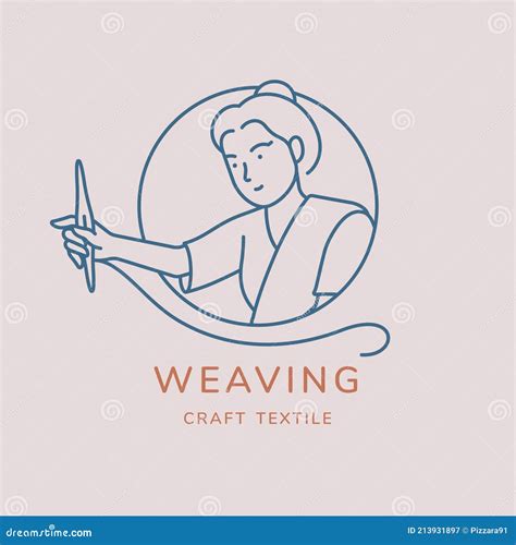 Hand Woven And Weaving Vector Logo Design Concept Stock Vector