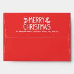 Merry Christmas Red 5x7 Holiday Envelopes | Zazzle