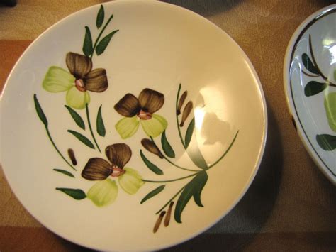 Lovely Set Of 6 Blue Ridge Pottery Floral Berry Bowls From