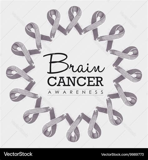 Brain Cancer Awareness Ribbon Design Royalty Free Vector