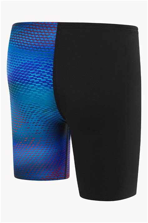 Speedo Boys Digi Allover V Cut Jammer Blackblue Swimwear Galore Au