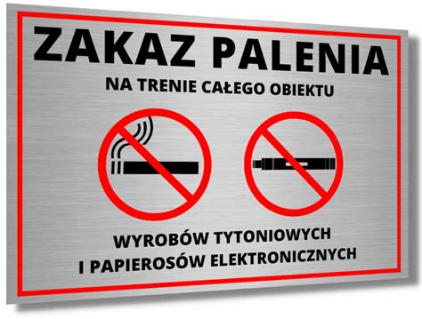 Tabliczka Zakaz Palenia Aluminiowa Uv Nie Pali Tablica Informacyjna