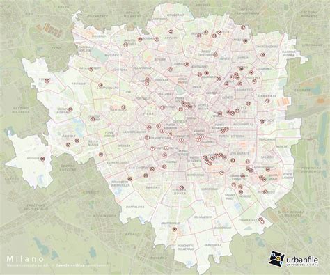 Mappa Milano Totale Piazze Senza Nome Urbanfile