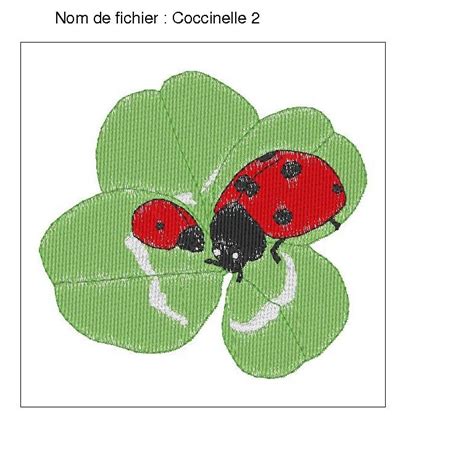 Motif Broderie Coccinelle Fil D Arc En Ciel