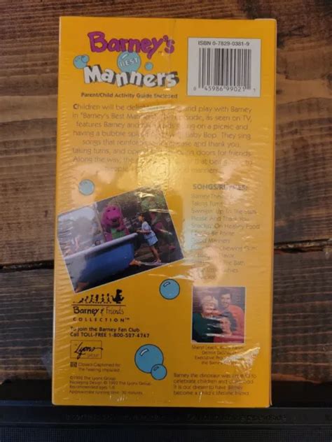 Barney Barneys Best Manners Vhs Eur Picclick Fr