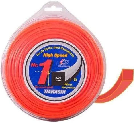 Fio De Nylon Para Rocadeira Mm Quadrado G Laranja Newracing Mini