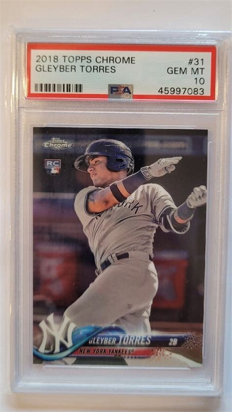 2018 Topps Chrome Gleyber Torres 31 RC Rookie PSA 10 GEM MINT New York