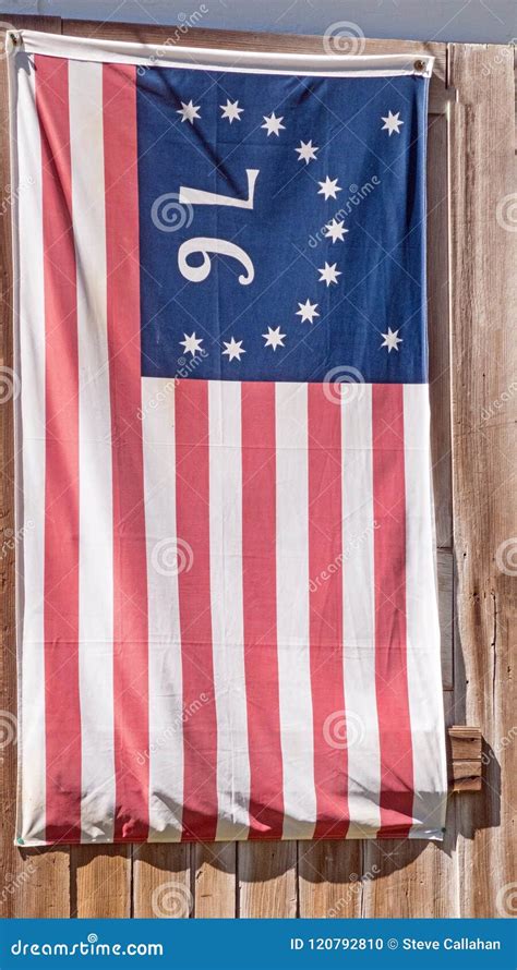 1776 American Flag Thirteen Stars Editorial Image Image Of Wall