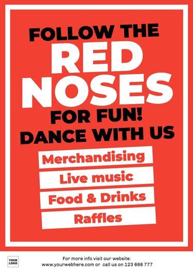 Red Nose Day Poster Templates Editable Online