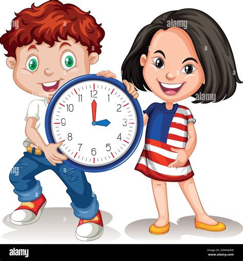 Clock Watch Boy Stock Vector Images Alamy