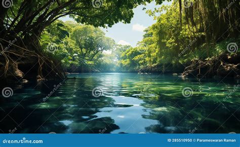 Sian Ka`an Biosphere Reserve Stock Illustration - Illustration of pond ...