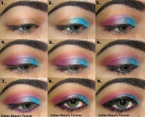 Pink Blue Colorful Eye Makeup Tutorial With Steps Eye Makeup Blue