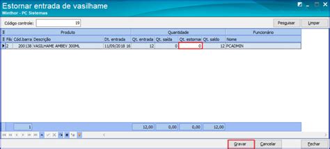 WINT Como Estornar Entrada De Cadastro De Vasilhame Por Embalagem