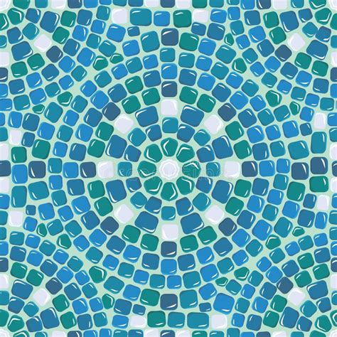 Teste Padrão De Mosaico Sem Emenda Azulejo Azul Ilustração Do Vetor