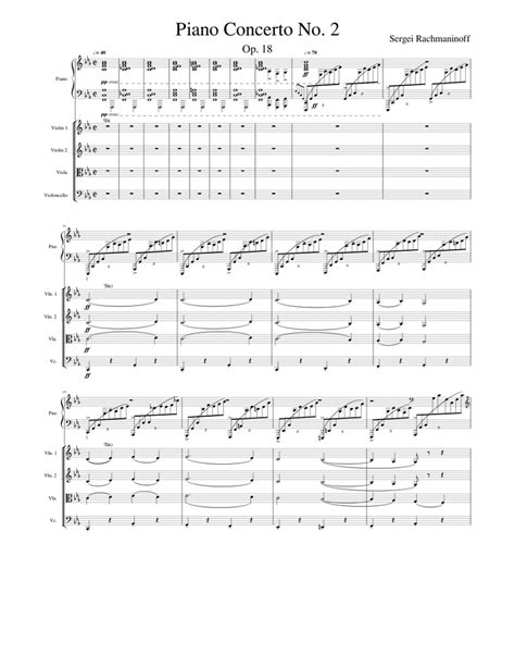 Piano Concerto No 2 Op 18 Rachmaninoff Piano And Violin Sheet Music