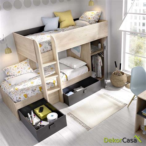 Cama Juvenil Tren Natural Y Grafito ️ 629 42€ 2024