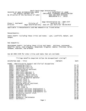 Fillable Online Davis Bacon Wage Determination Notepad SchoolSites